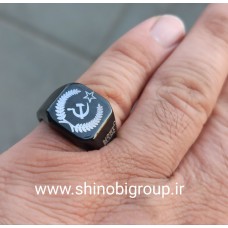 انگشتر نماد شوروی سابق داس و چکش مشکی